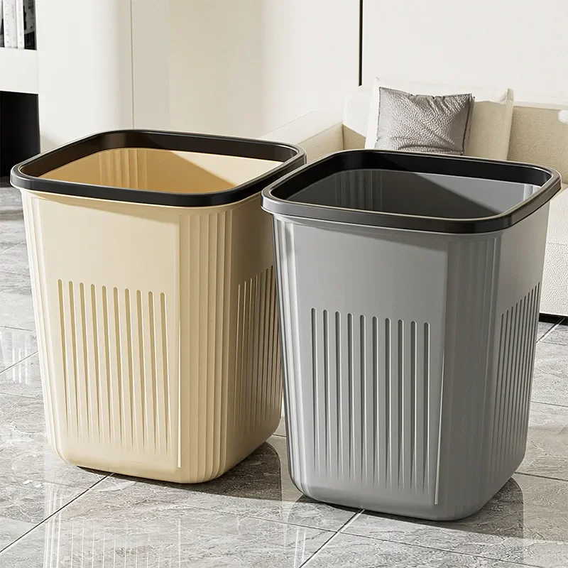 for High-value Pressure Ring Trash Can Household Large Capacity Living Room Bedroom Kitchen Bathroom Plastic Storage Bucket