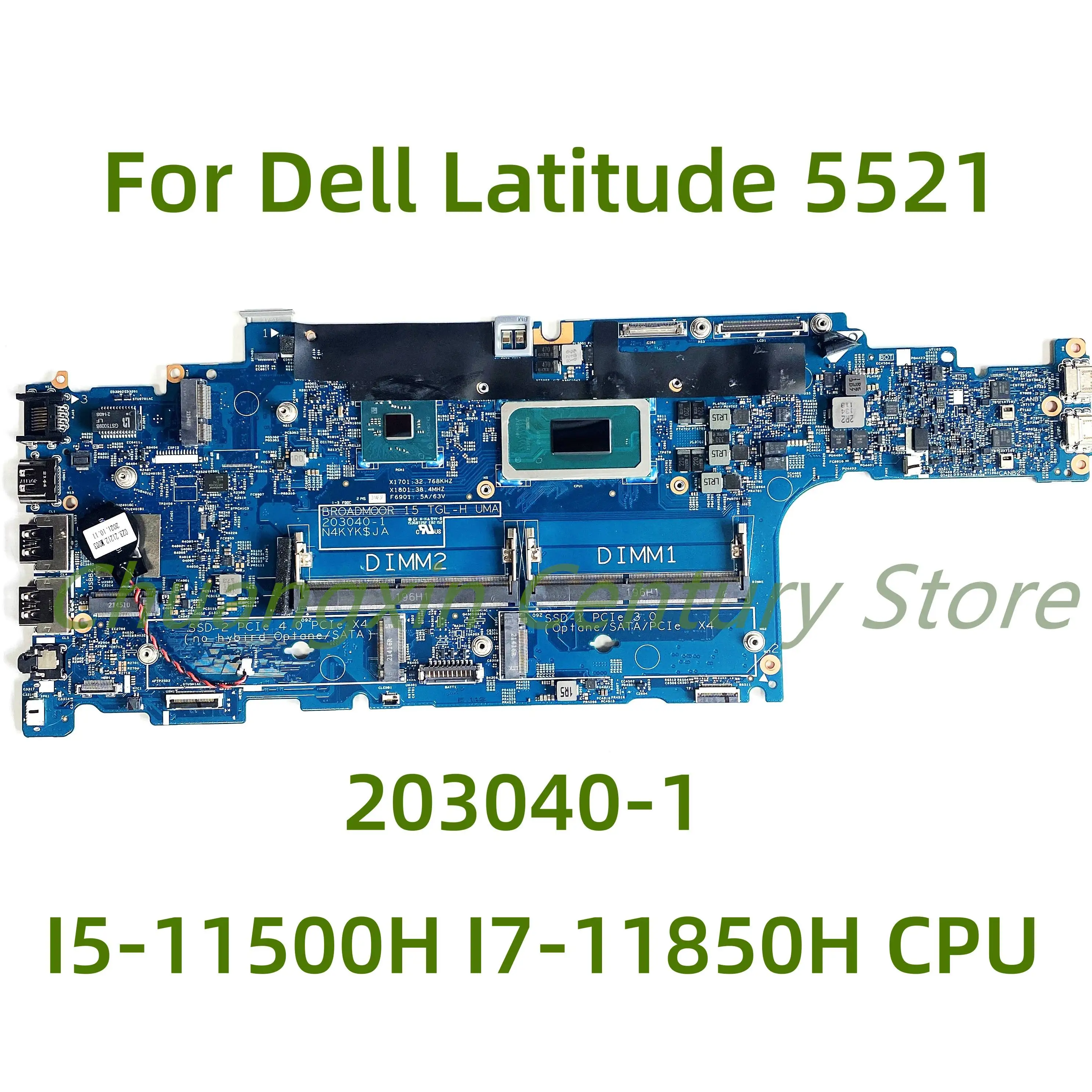 Suitable for Dell Latitude 5521 laptop motherboard 203040-1 with I5-11500H I7-11850H CPU 100% Tested Fully Work