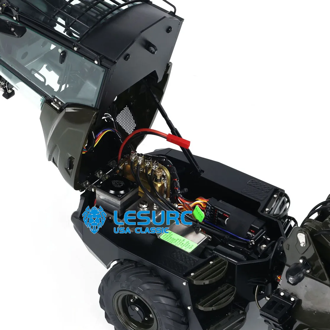 LESU 1/14 RC Hydraulic Fork Loader AT1050 Telescopic Arm Truck Radio Control Finished Painted Sound Light System Car Model