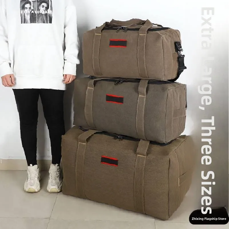 

Extra Large 20L Canvas Bag Handheld Travel Bag Lage Bag Moving Home Quilt Storage Bag for Young Men Retro Sle Canvas Bag
