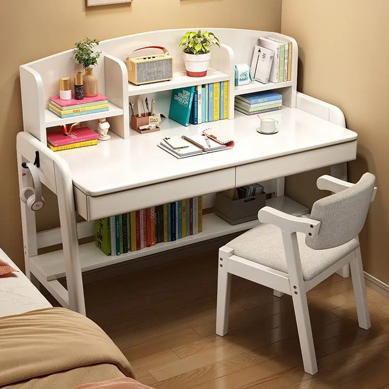 

Solid wood children's study table Nordic simple primary and secondary school students writing computer desk bedroom