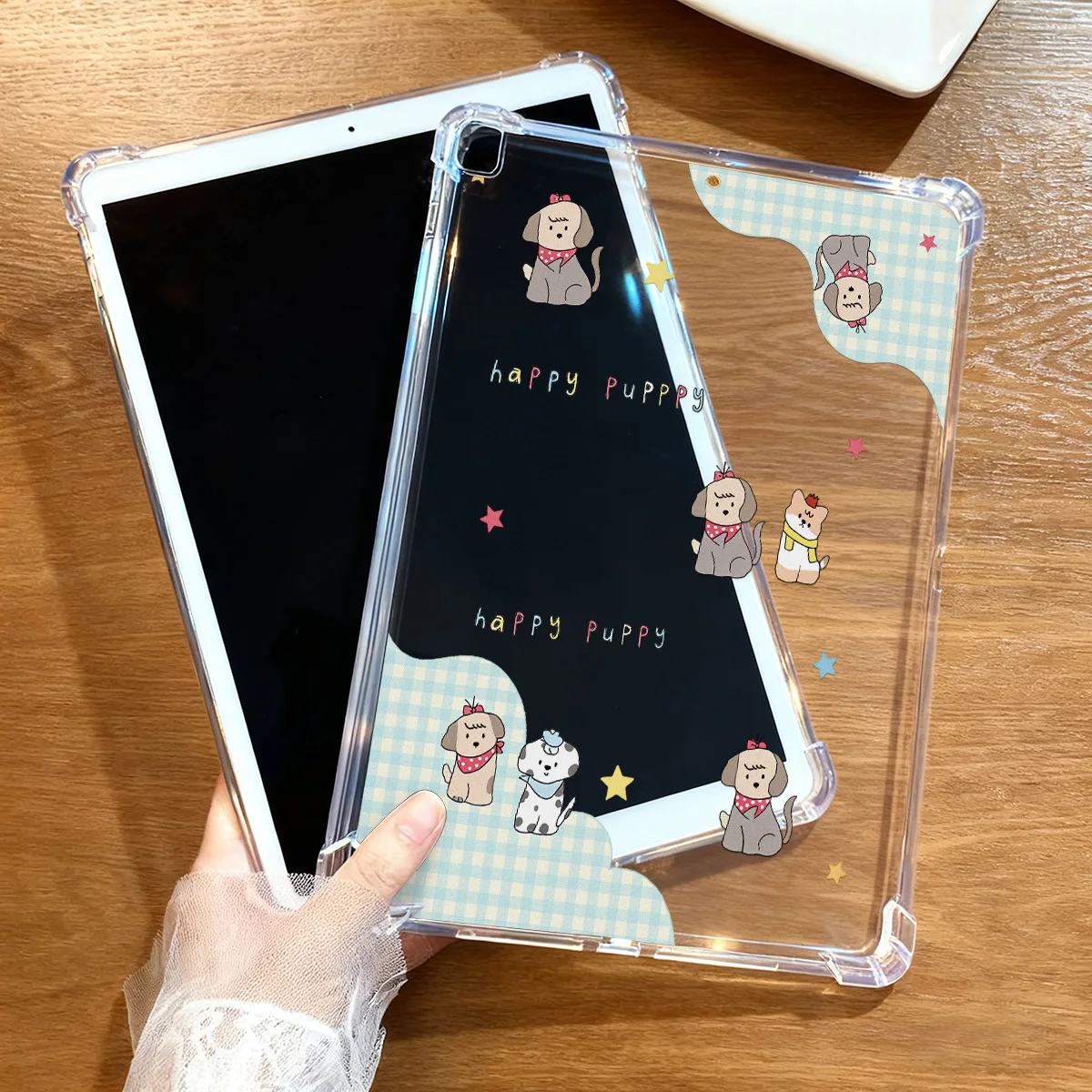 Clear Transparent Tablet Case for Apple iPad Pro 9.7 10.5 12.9 13 Air 2 3 11 13 mini 4 5 6 7 Shell Cute Puppy Print Ins Style