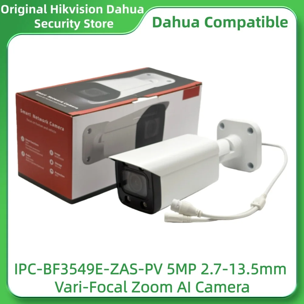 Dahua Compatible IPC-BF3549E-ZAS-PV 5MP 2.7-13.5mm Vari-Focal Zoom AI Camera Hybrid Light 50m IR/Warm Light Red/Blue Alarms
