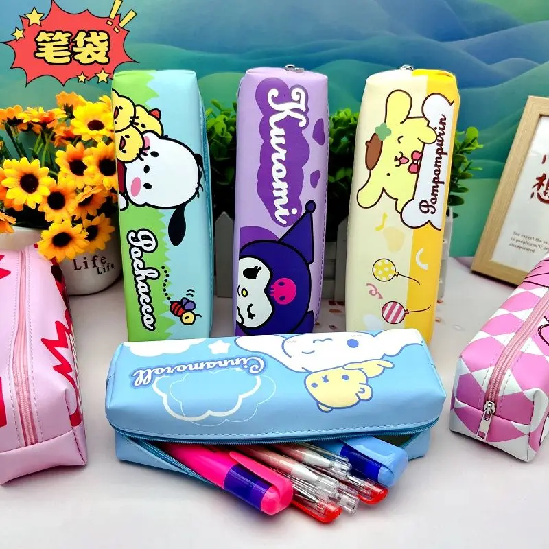 

New Sanrio Innovative Anime Cartoon Cute Pen Bag Kuromi My Melody Cinnamon Roll Pacha Dog Waterproof Stationery Storage Bag Gift