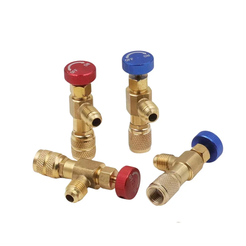 2/1PCS Condizionatore d'aria Più Valvola di sicurezza del liquido R410 Refrigerante Vuoto Interruttore di manutenzione Adattatore di sicurezza di ricarica R22 Rilevamento