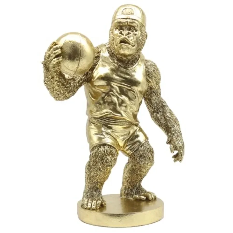 

Lukitas Gorilla Playing Basketball Figurine Decor Kingkong Statue and Sculpture Decor Creative Decoration for Living Room Offic
