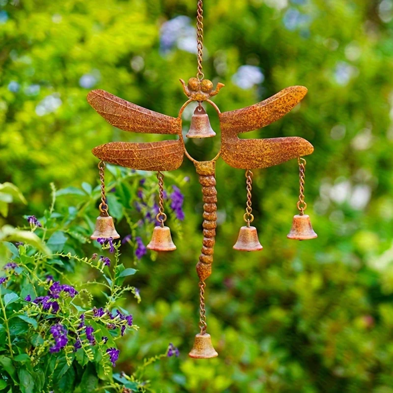 

Dragonfly Wind Chime Metal Music Wind Bell Romantic Colorful Dragonfly Shaped Hanging Ornaments With Chime Gifts