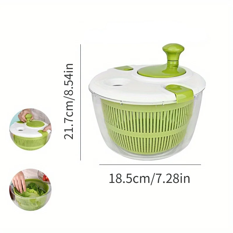 

Versatile Salad Spinner & Vegetable Dryer - Easy-To-Use Kitchen Gadget For Lettuce, Fruits & More - Durable Plastic