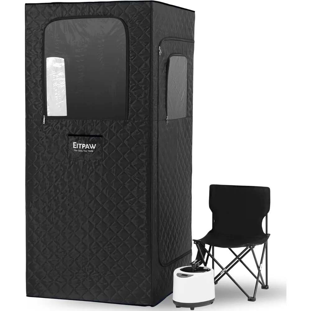 Sauna a vapor em tamanho completo para casa, tenda sauna, relaxamento spa em casa, um vaporizador pessoal, temporizador de 99 minutos, 2,4 l, 1000W