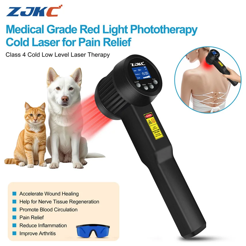 ZJKC 3W Zimny Laser do bólu kolan Czerwona terapia światłem podczerwonym Urządzenie LLLT do łagodzenia bólu Ból mięśni barku Plecy 650nm 808nm