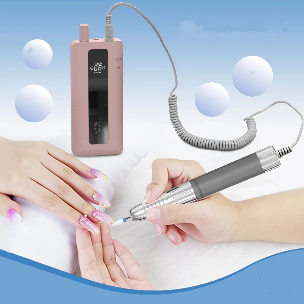 35000RPM Rechagable Nail Drill Manicure Machine With Brushless Motor Nail Salon Equipment For Nail Gel Remove Nail Sander