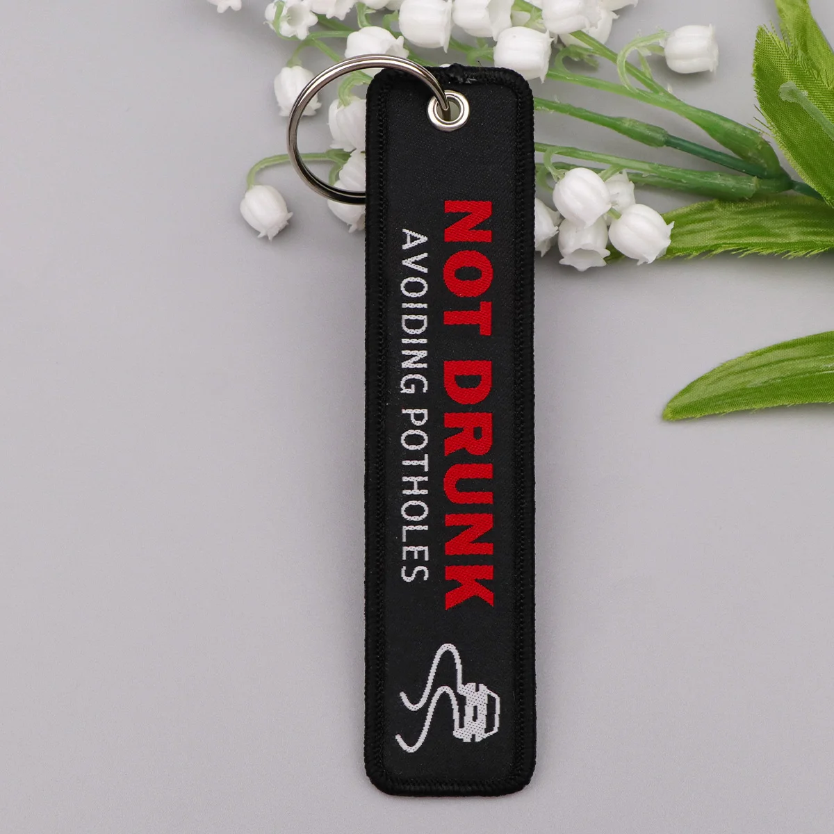 Funny Quote Embroidered Keychains 