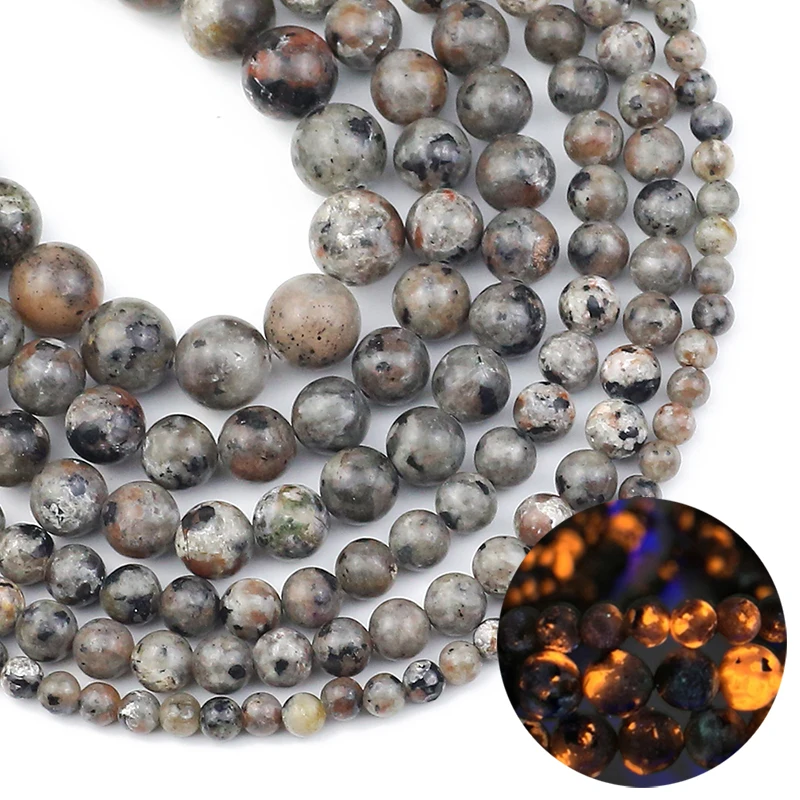 Natural Flaming Stone Beads 4 6 8 10mm Round Charm Loose Spacer Bead for Jewelry Making DIY Unique bracelet necklace accessories