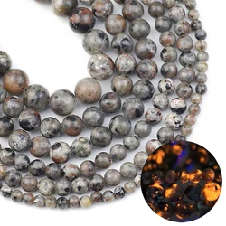 Natural Flaming Stone Beads 4 6 8 10mm Round Charm Loose Spacer Bead for Jewelry Making DIY Unique bracelet necklace accessories