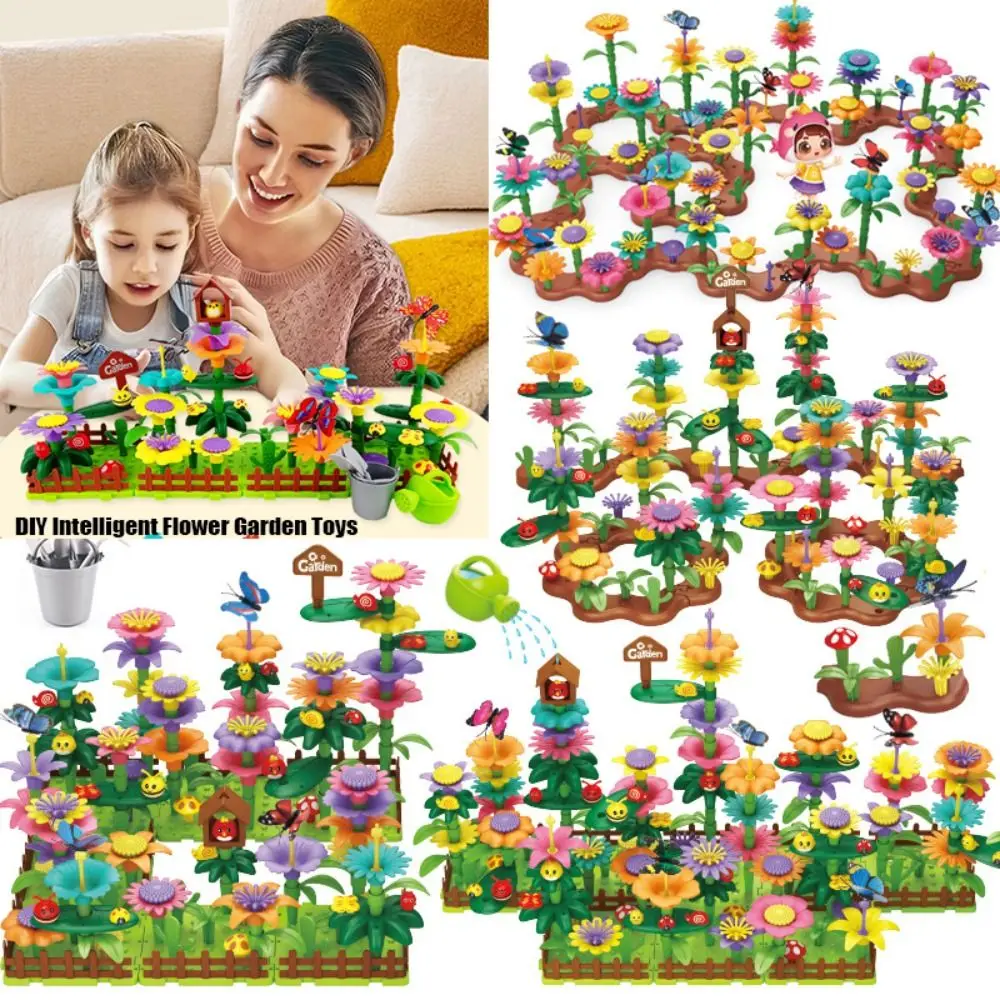 Educational Girls DIY Intelligent Flower Stacking Game 10 Styles Toddlers Playset Bouquet Growing Floral Garden