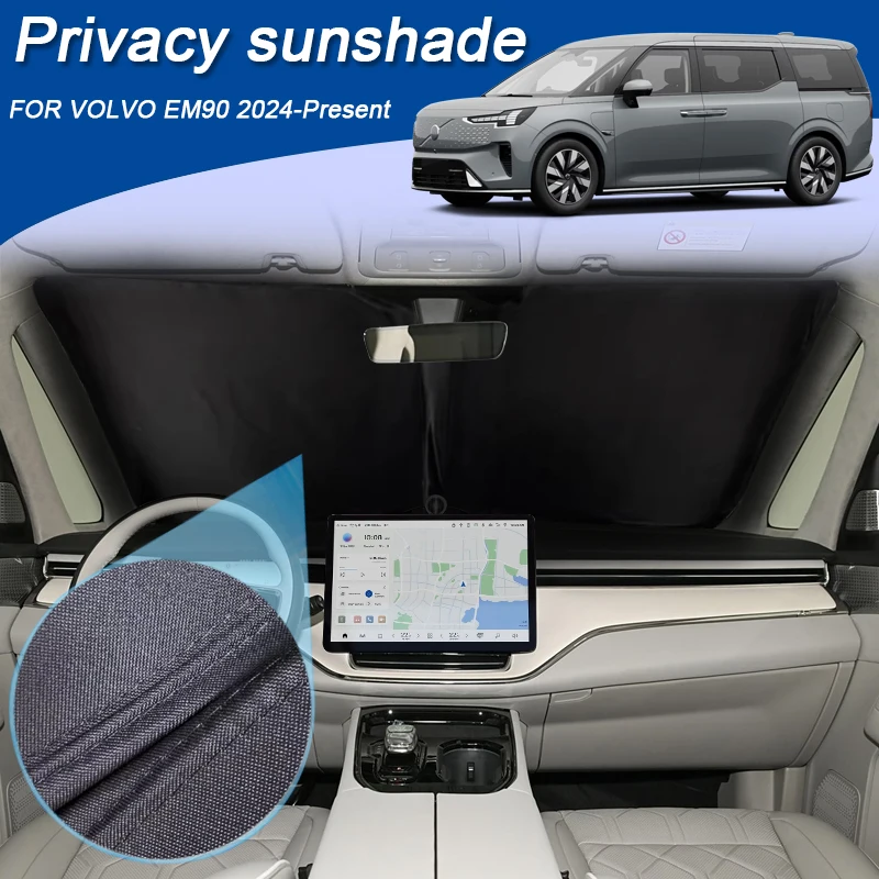 

Автомобильный черный солнцезащитный козырек для окон для VOLVO EM90 2024-Present, автоматическая защита от УФ-лучей, теплоизоляция, защитная крышка, аксессуары для интерьера