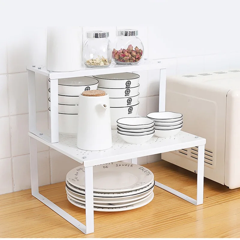 

Kitchen Desktop Over Sink Dish Drying Rack Bathroom Cosmetics Cutlery Seasoning Bottle Storage Holder Metal Bowl Draining Shelf