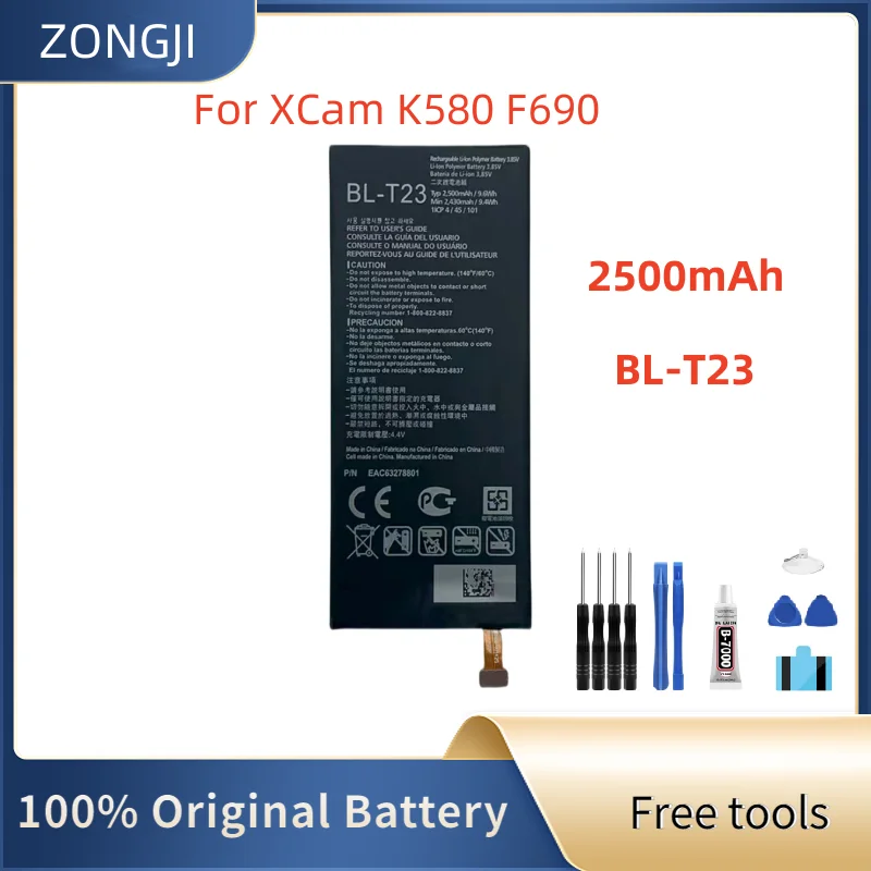 

Новый аккумулятор 2500 мАч BL-T23 Сменный аккумулятор для XCam K580 K580Y F690 K580DS + бесплатные инструменты