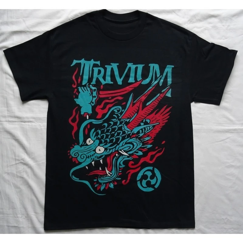 

Мужская футболка Trivium Screaming Dragon, хлопковая футболка с короткими рукавами, топы в стиле ретро с металлической лентой, брендовая футболка Y2k, летняя мужская и женская одежда