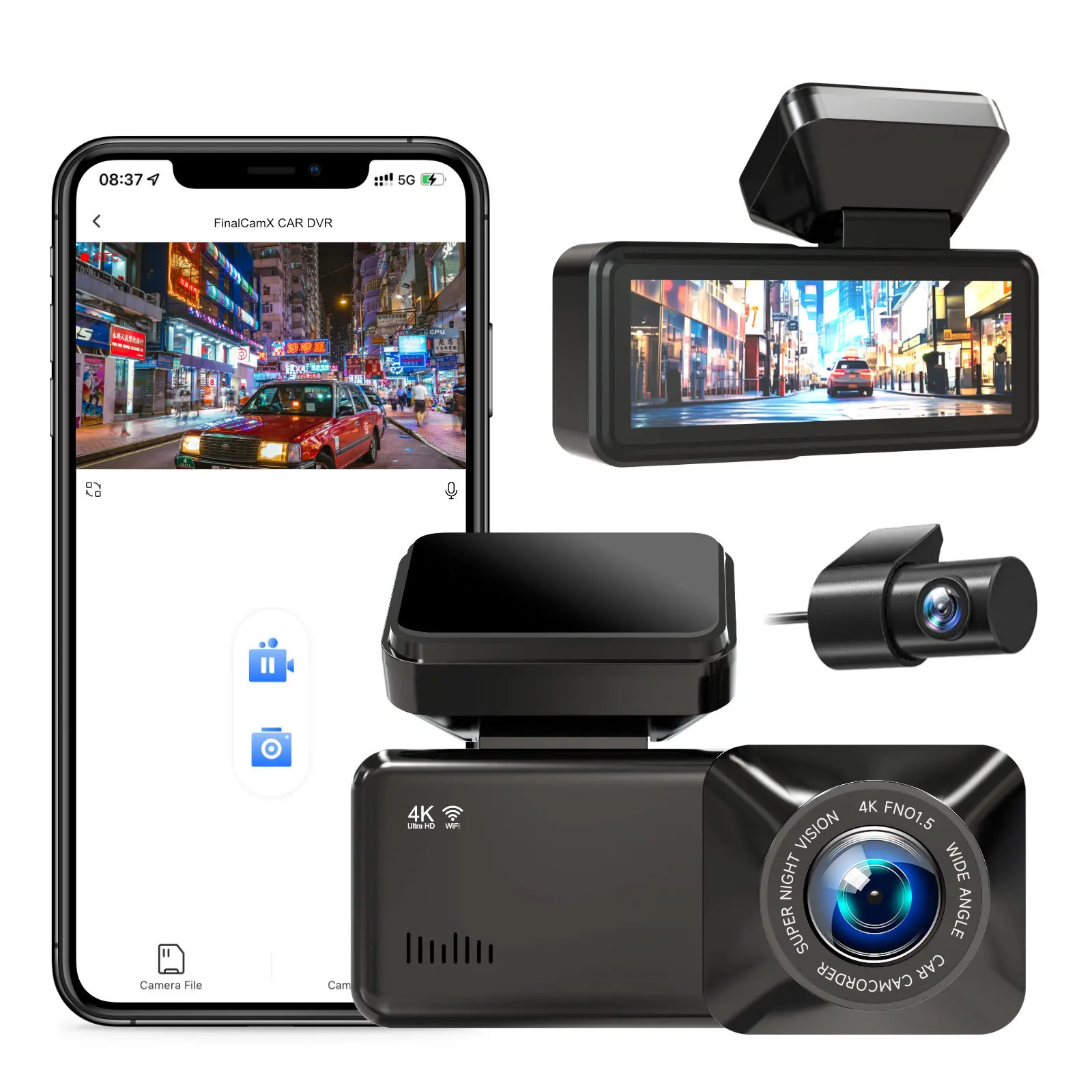 4K UHD Dual Lens Dash Cam Front and Rear Recorder 2.89