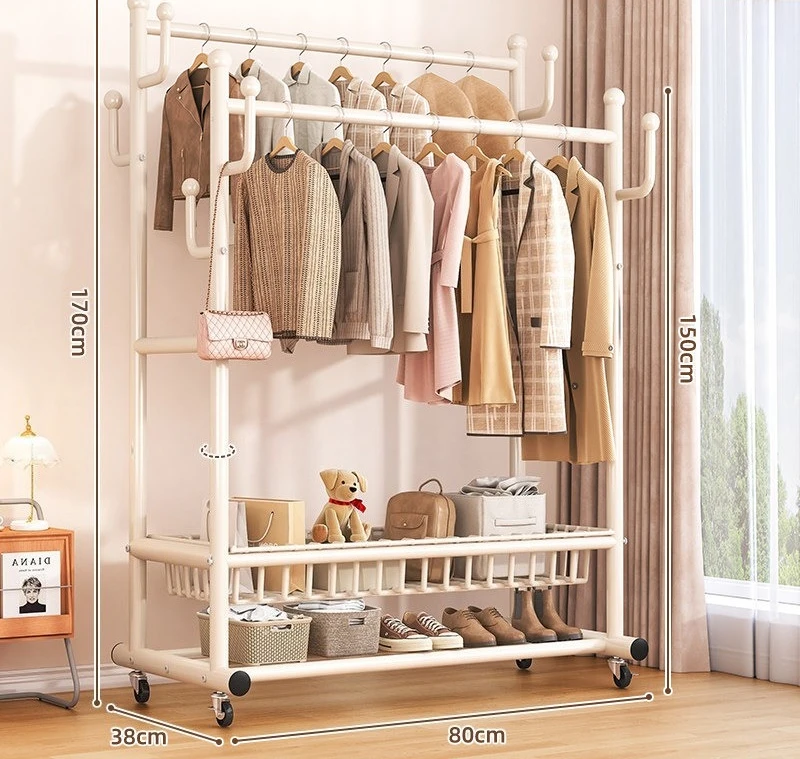 

Elegant Home Coat Rack Floor Standing Clothes Hanger Storage Organizer for Bedroom