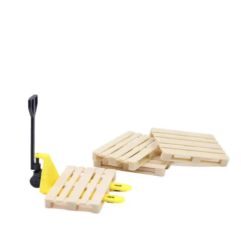 1/12 ドールハウス食品と遊びのシーンミニチュアフォークリフトミニシミュレーショントランスポータートレイおもちゃセット子供のためのギフト