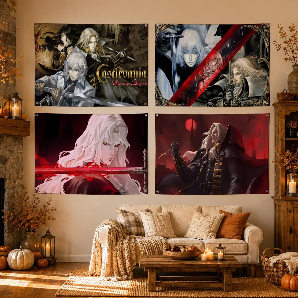 Castlevania Symphony of the Night Flags Flags for Room, Bedroom, Home, Outdoor, Wall Hanging, Concert Print, Art Banner