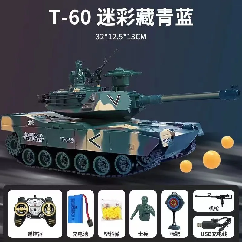 Hot Selling Rc T60 Tank Remote Control Wireless Simulation Missile Battle Game Military Drift Puzzle Toy Youth Fun Gift