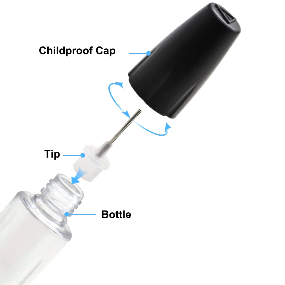 5/10PCS Empty Refillable Bottle Needle Tip Dropper Bottle for Ego,E Liquid ,oil, Clear Plastic Needle Bottle 10ML 15ML 20ML