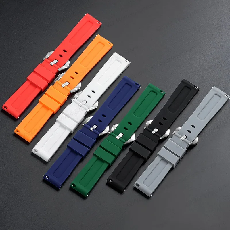 Universal Bracelets for Panerai 20mm 22mm 24mm 26mm Silicone Rubber Watch Straps Sport Watch Band for Omega Men Women Wristbelts