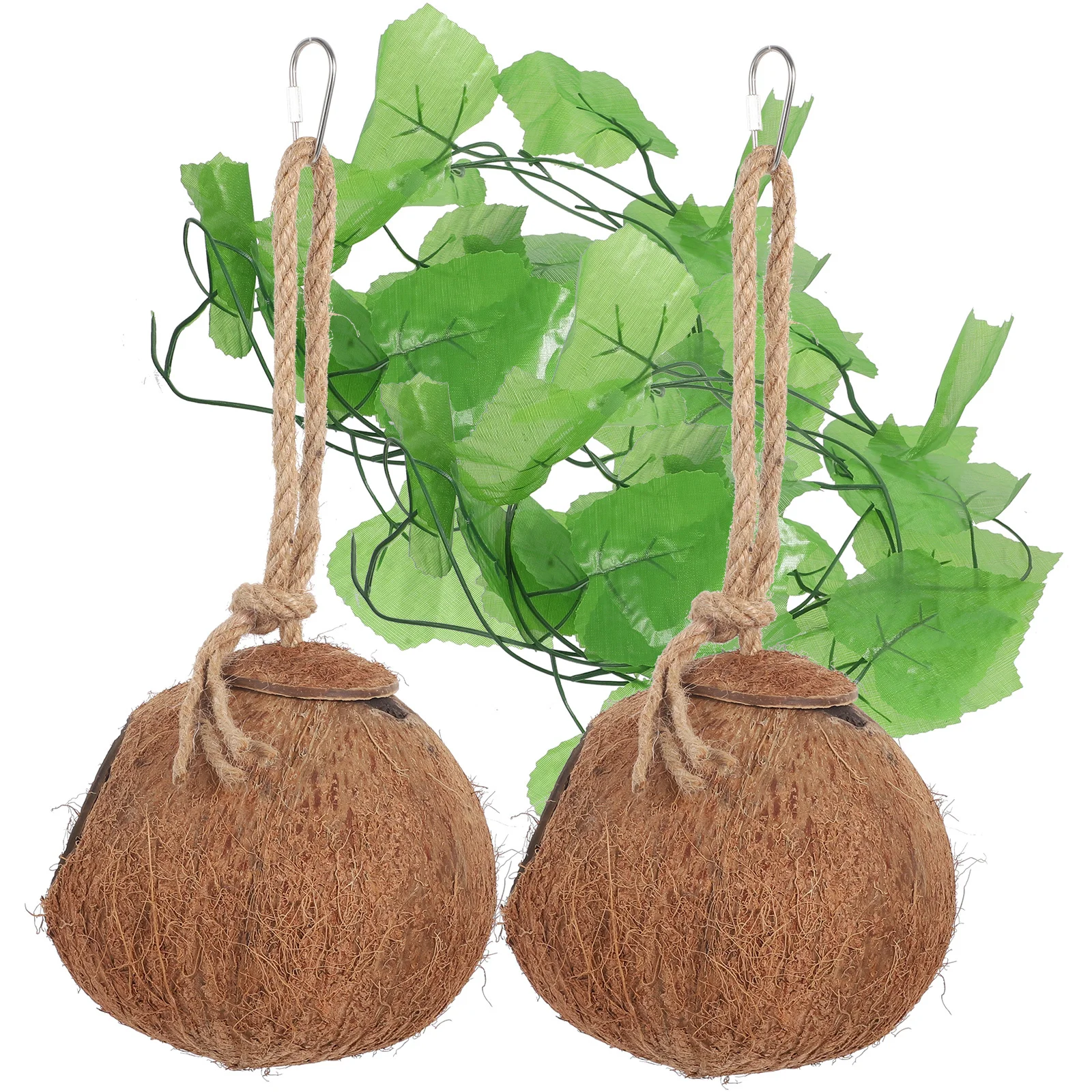 

4Pcs Coconut Shell Small Pet Nest Hanging Comfortable Reptile Lizard Sleeping Home Natural Pet Supply Reptile Nest