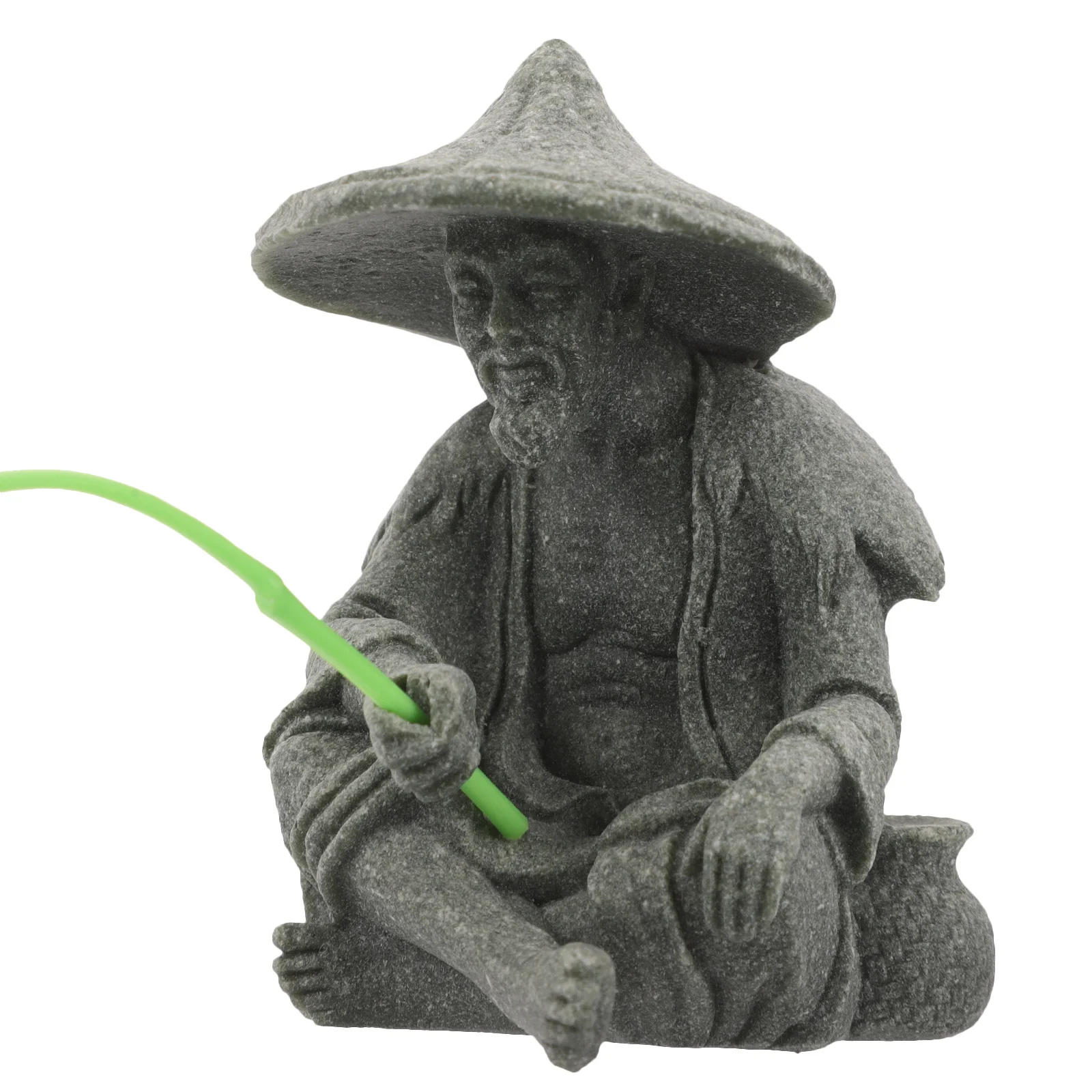 

Mini Resin Fisherman Statue Seated Elder Sitting Fishing Sculpture Aquarium Bonsai Zen Garden Natural Aquatic Home Decoration