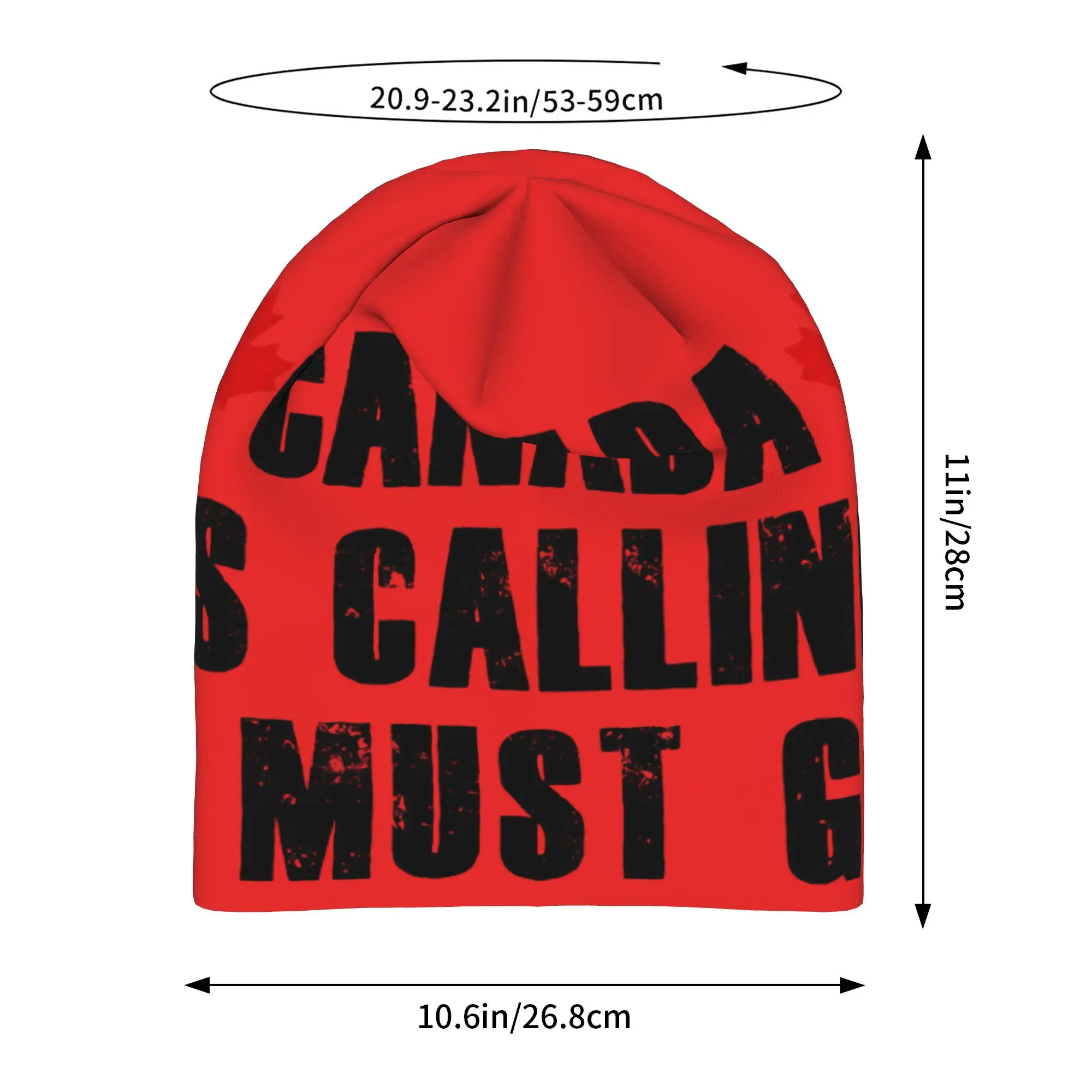 Funny Canada Is Calling and I Must Go Flag  Skull Cap Beanie Quick Dry  Climbing Hat for Men Women