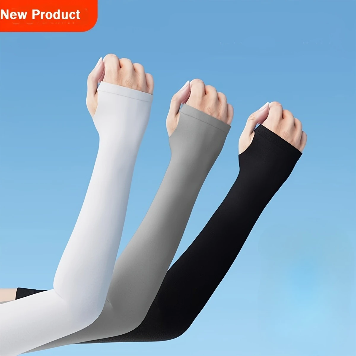 

A pair of summer armsleeves, lightweight, breathable, ice silk elastic, outdoor leisure, seamless design, comfortable