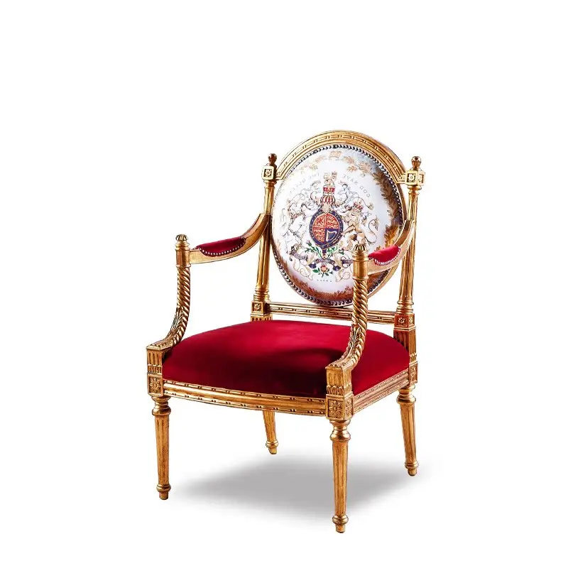 

European-style bedroom single sofa chair solid wood decorative leisure chair sofa