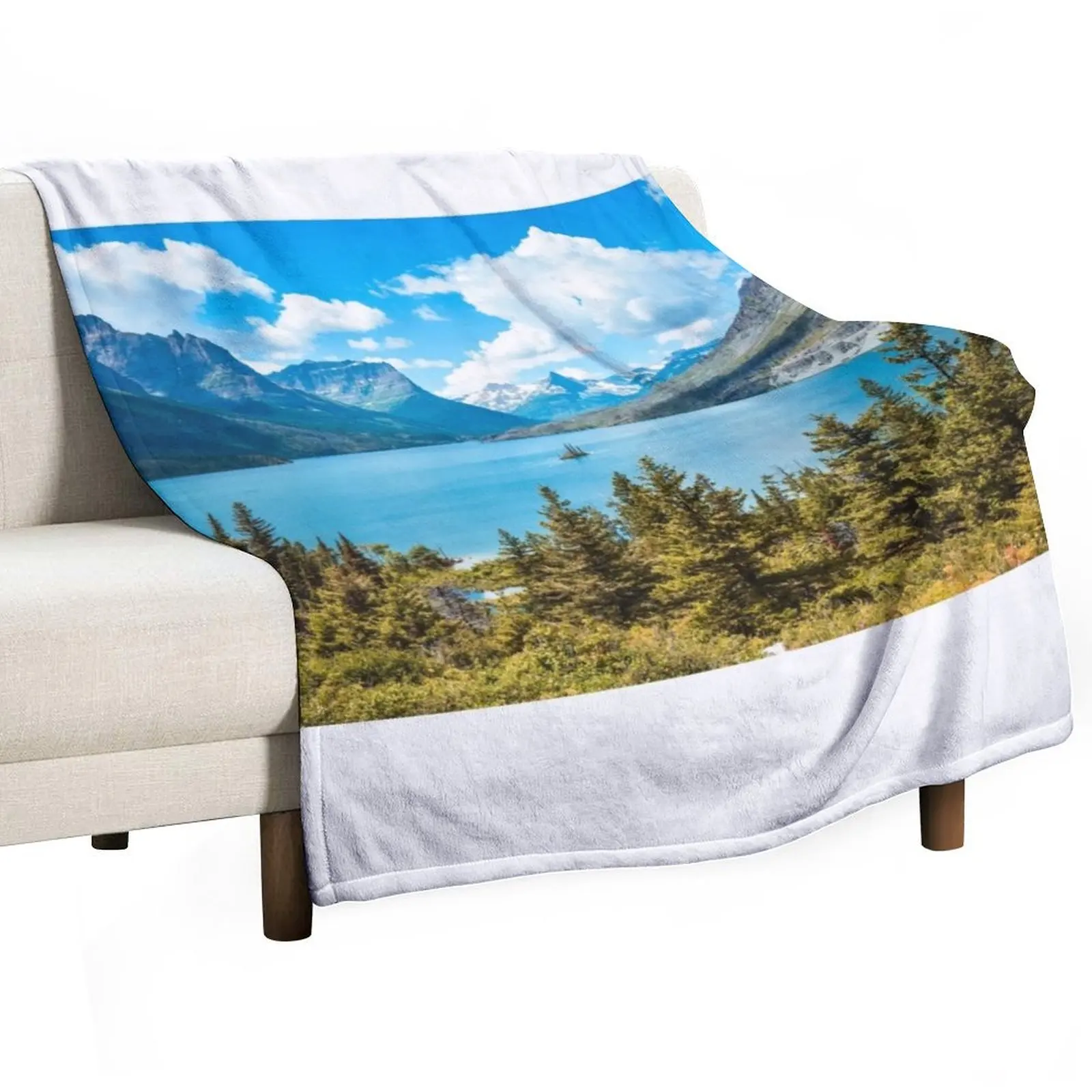 Saint Mary Lake Throw Blanket Blankets For Bed funny gift Luxury Designer Shaggy Blankets