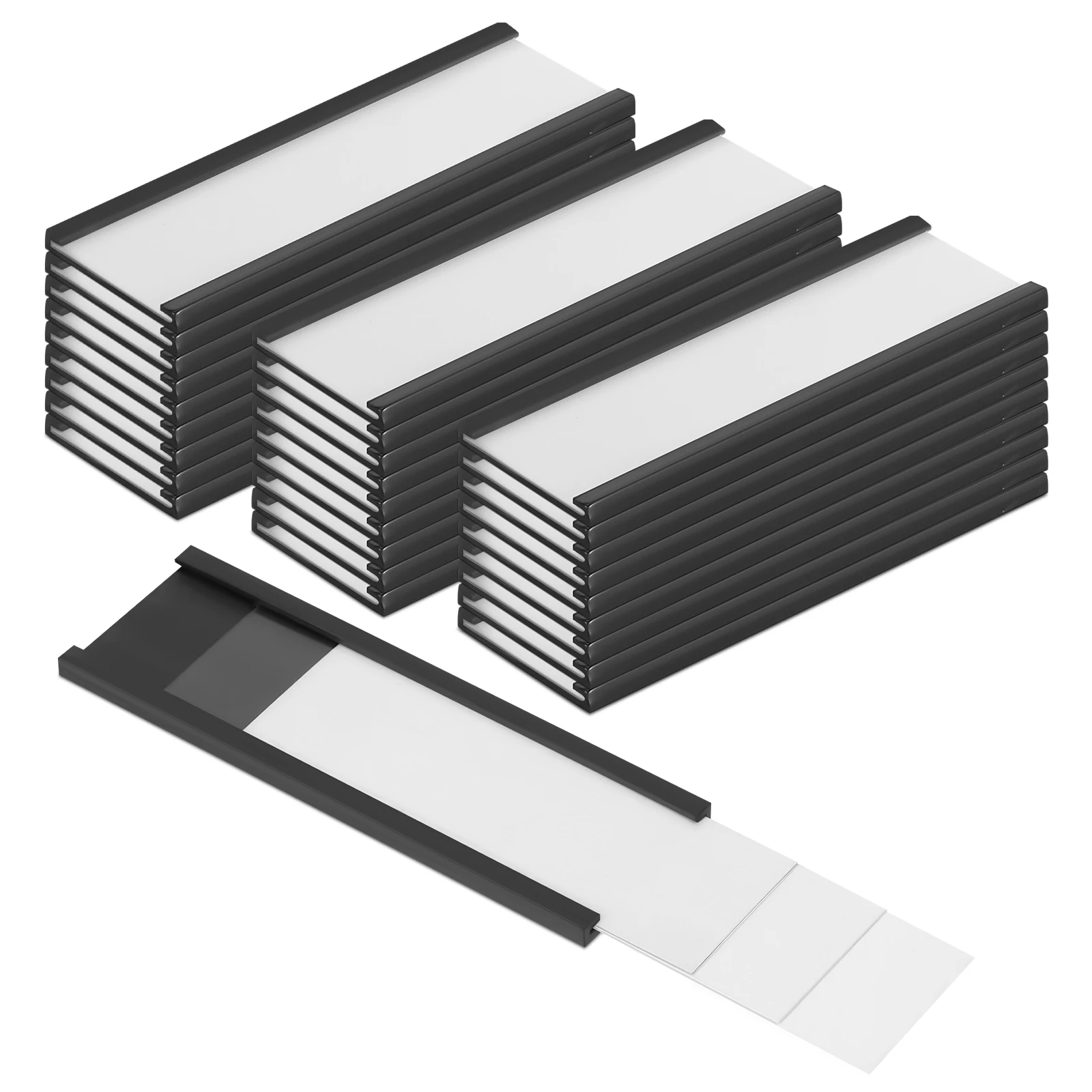 30pcs Channel Magnetic Label Holder Strong Sturdy Label Holder For Shelf Organization Door Lockers Warehouse Shelving
