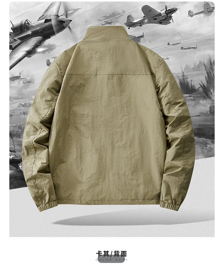 Outdoor-Jacke für Herren in Übergröße bis 8XL, Herbst-Winter Wander- und Campingjacke, Windbreaker in Übergröße, Frühling Oversized Oberbekleidung – Detail 9