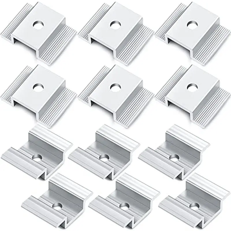 [NEWA76K!】 Aluminum For Fixed Solar Clips 12Pcs Solar Panel Mid Clamps Photovoltaic Panel Bracket PV Panel Mid Clamp 35-50Mm Fra
