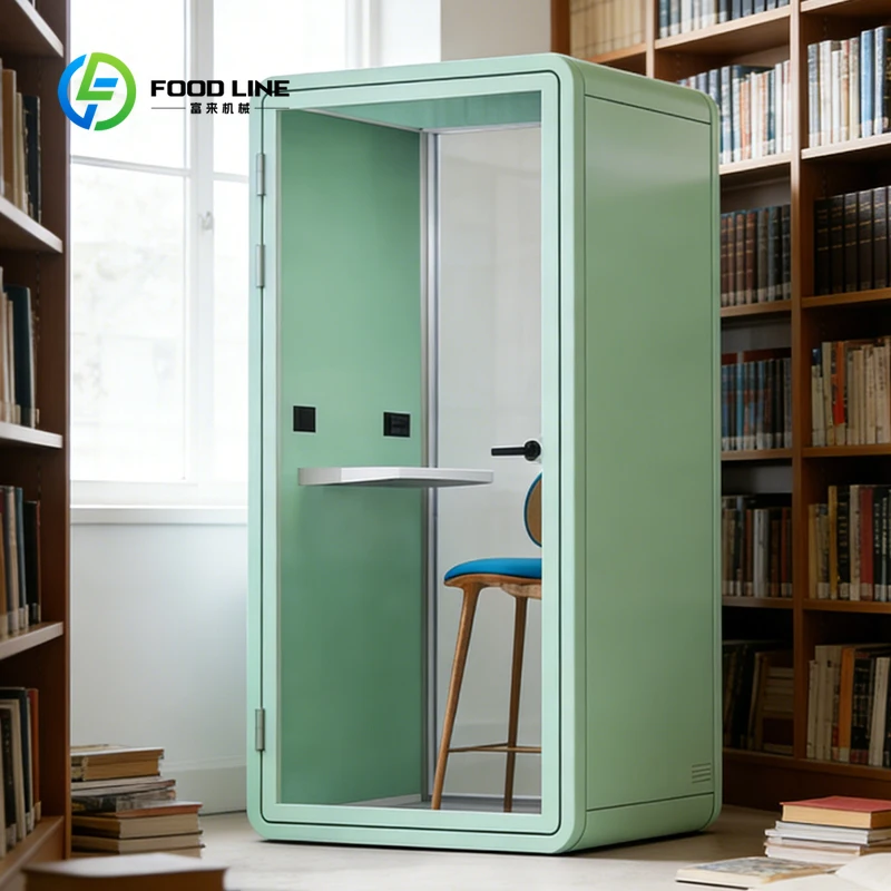 Soundproof Phone Booth Single-Person Office Soundproof Room Fabric-Lined Acoustic Interior Comfortable, Quiet, Customizable