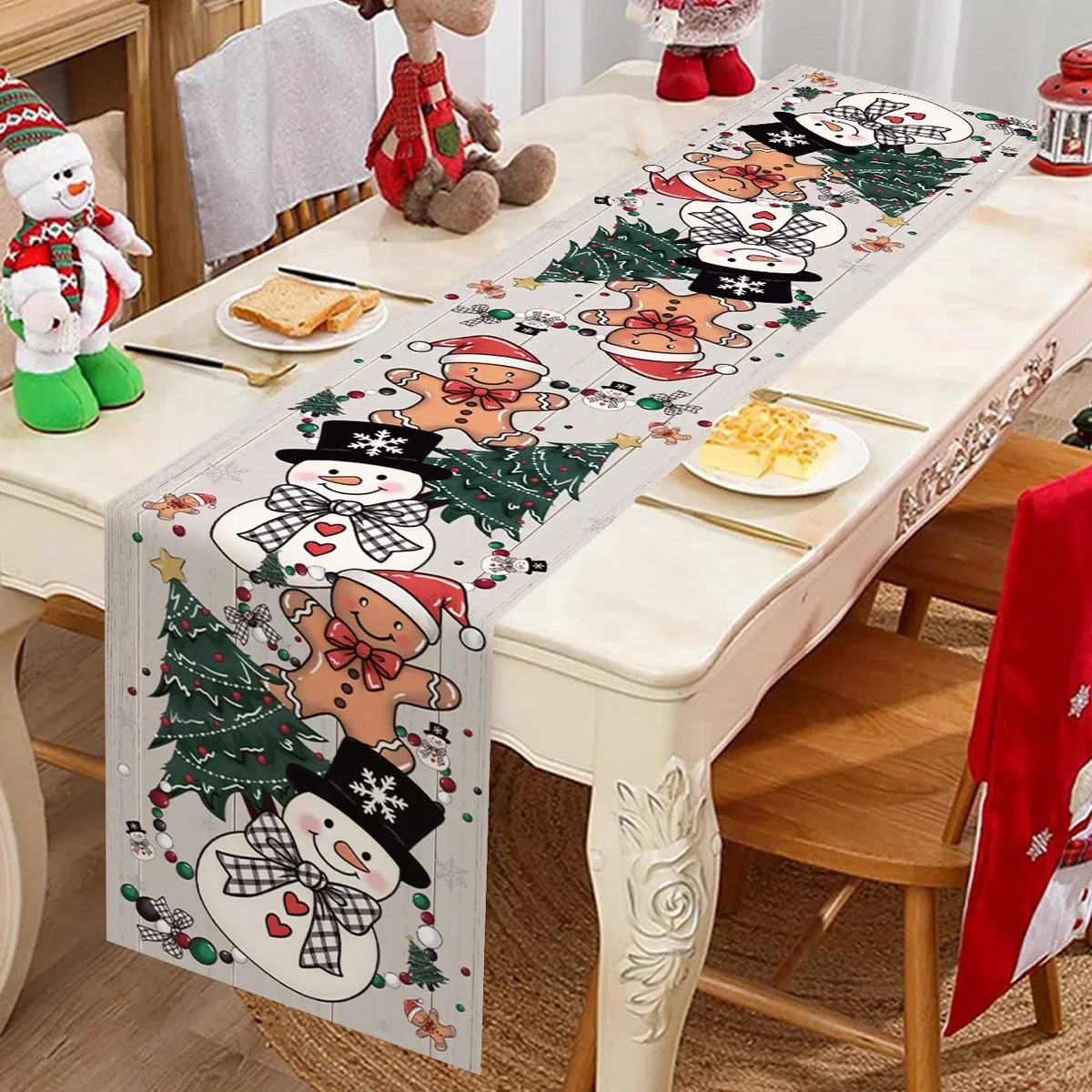 Camino de mesa navideño, decoración navideña para el hogar, decoración de fiesta de Navidad, adorno de Navidad Notal Noel, Feliz Año Nuevo 2026