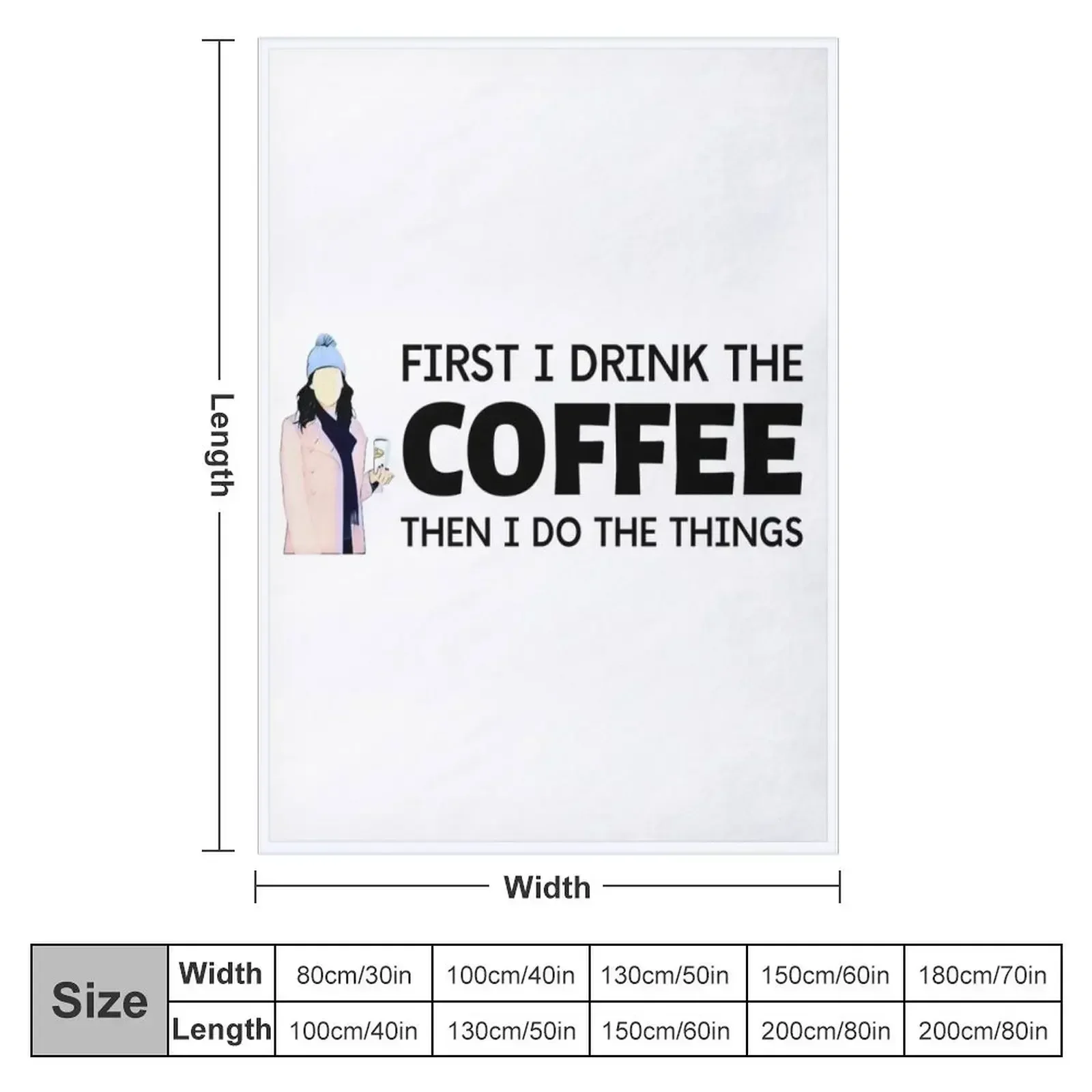 First I Drink the Coffee - Then I Do the Things II - Gilmore Throw Blanket Heavy Luxury Designer Sofa Throw Blankets