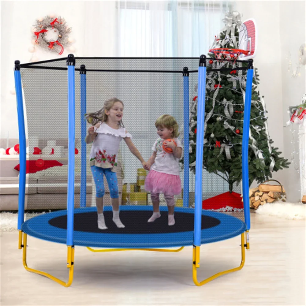 

New Indoor And Outdoor Mini Trampoline, Small Exercise Trampoline, Includes Basketball Hoop And Ball