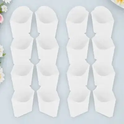 

24Pcs Disposable French Fry Cup Holder Grease-Proof White Paper Snack Containers for Fast Food Party Supplies Stackable