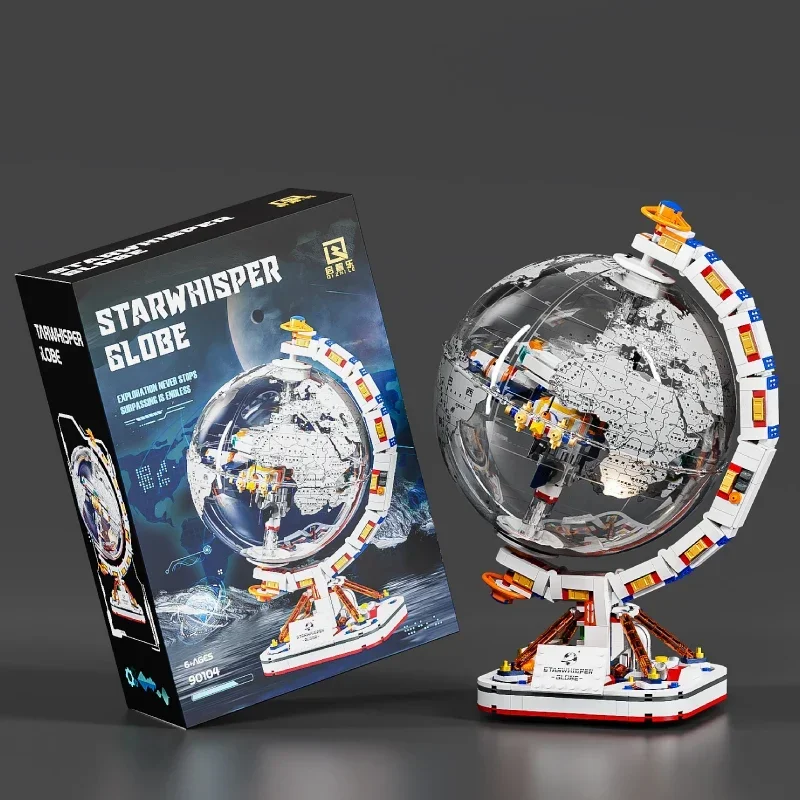 Emergency a Technology-décennie s de Construction de Station Spatiale, Globe Transparent, Module Haut, Ensemble de Briques de Construction avec Jouet Lumineux, Cadeau pour Enfants