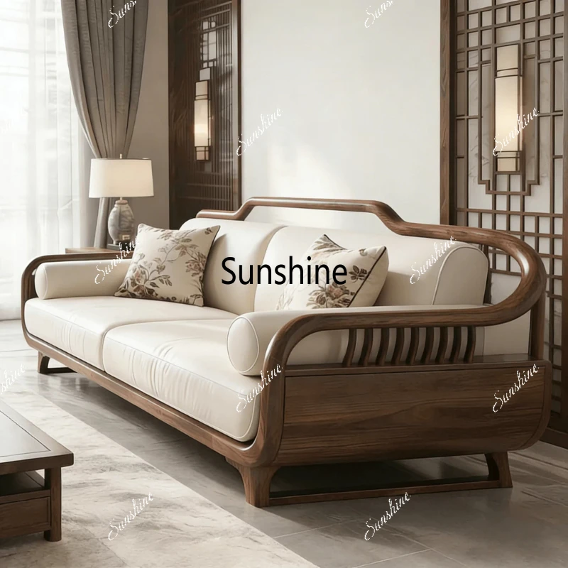 

New Chinese-style solid wood living room sofa B & B villa high-end furniture customization