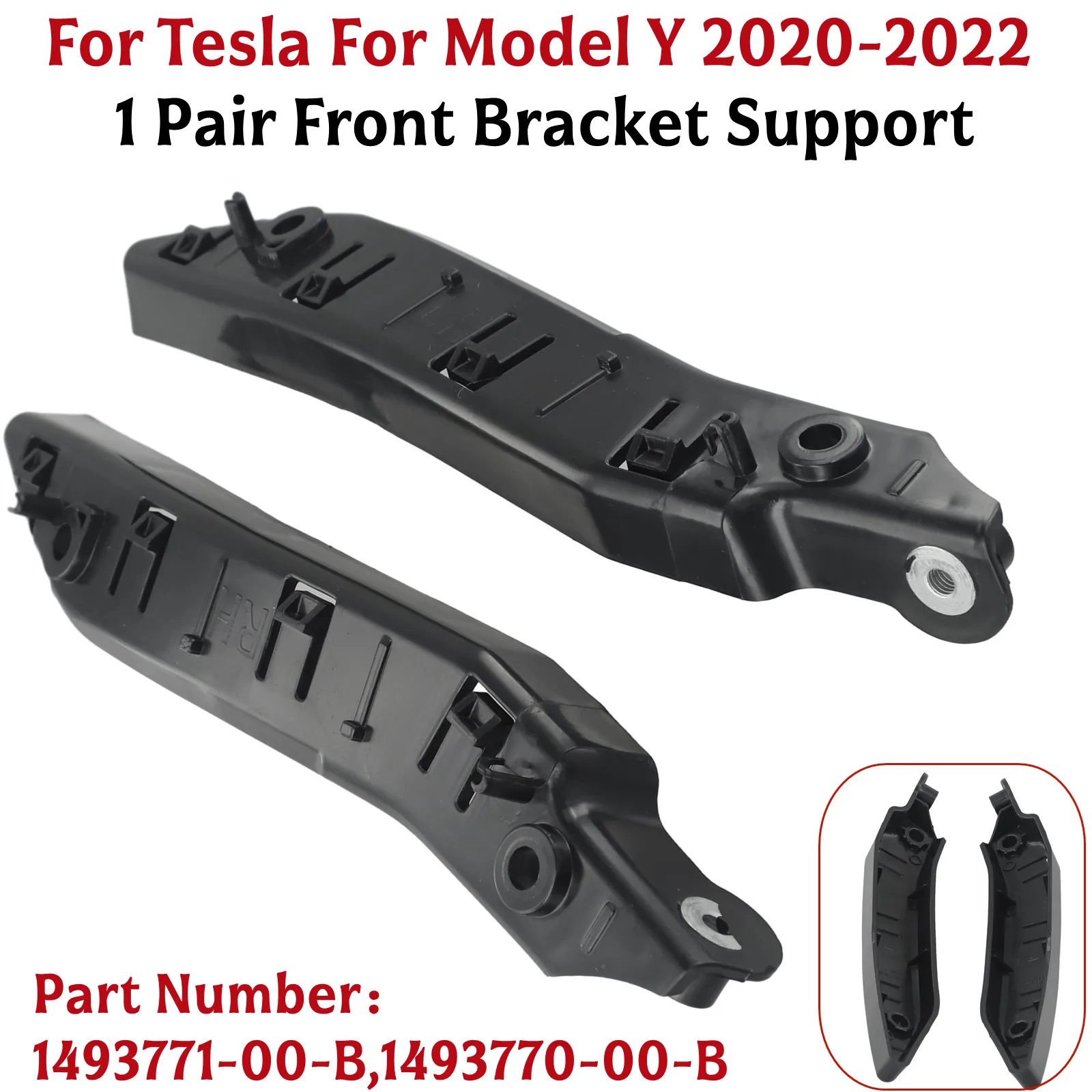 1 زوج سيارة المصد الأمامي كليب جبل قوس دعم 1493771-00-B 1493770-00-B ل تسلا نموذج Y 2020-2022 قوس المصد الأمامي #1