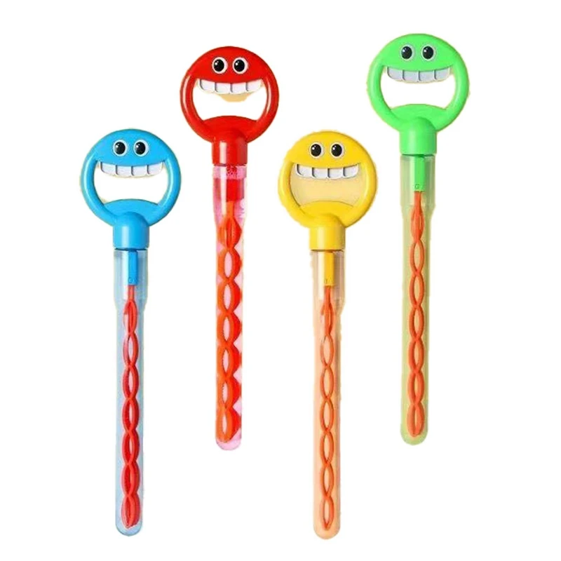 4PCS 32 Hole Smiling Face Bubble Stick Children's Bubble Wand Toy 5-Claw Bubble Wands For Kids Bubblemachine