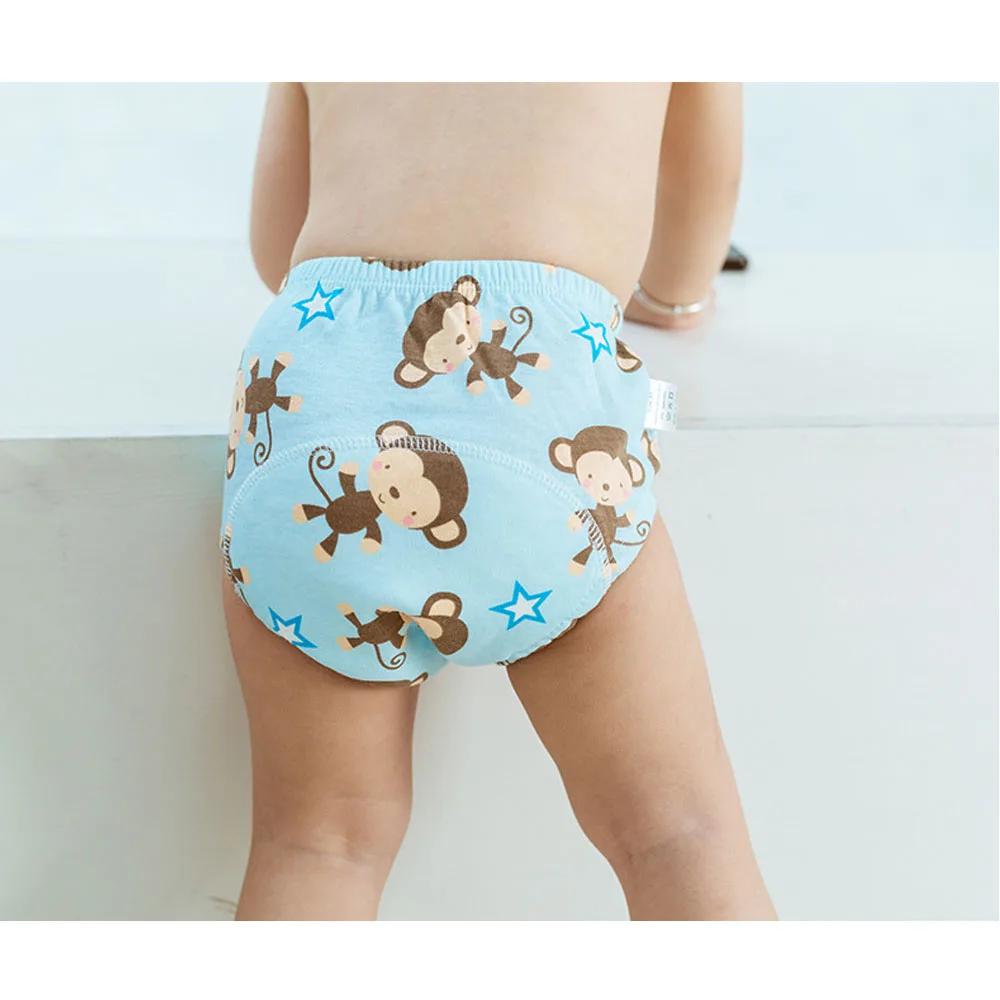 Cute Baby Waterproof Reusable Training Pants Cotton Cloth Baby Diaper Infant Shorts Nappies Panties Kid Nappy Changing Underwear