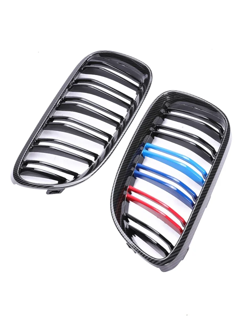 M Sport Lower Front Bumper Kidney Grille Carbon Fiber M-Tri Color M3 Grills For BMW 3 Series E92 E93 LCI 2010 2011 2012 2013